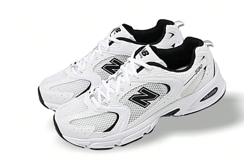 Unisex Sneakers Cushioning Breathable Lightweight Mesh Good Elasticity Logo Versatile Sports Outdoor Running School Daily Unisex White Black MR530EWB